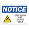 Signmission OSHA Notice Sign, 7" Height, 10" Width, Explosive Gas Do Not Open Sign With Symbol, Landscape OS-NS-D-710-L-12275 - alternate 1